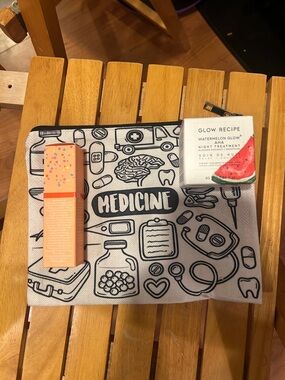 Medicine Graphic Canvas Pouch - Black & White